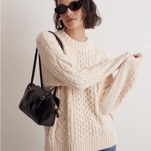 Madewell Cream Cable Knit Sweater